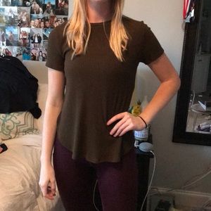 Ribbed, soft army green shirt